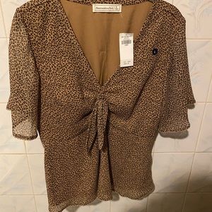 Brand new leopard print blouse